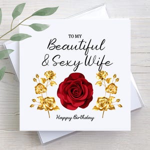 Personalized Happy Birthday Card For Wife: Custom Message Inside