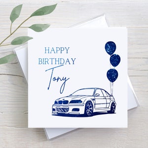 Custom BMW Car Birthday Card: Personalized Foil Greeting