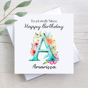 Personalized Birthday Card For Niece, Custom Gift For Niece, Custom Card From Aunt, Custom Greeting Card, Custom Niece Birthday Card