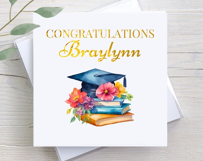 Congratulations Grad Gift, Personalized Graduation Gift, Graduation Greeting Card, Personalized Graduation Card, Custom Graduation Gift