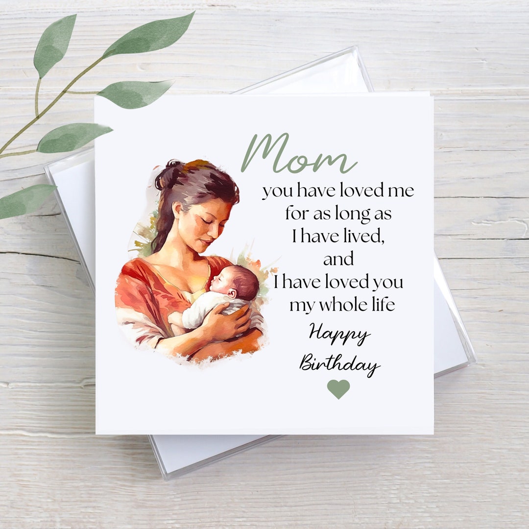 Custom Birthday Card for Mom, Birthday Card From Daughter, Custom