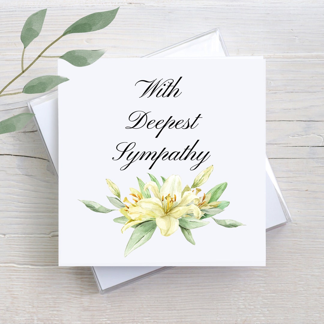 With Deepest Sympathy, Greeting Card, Personalized Greeting Card ...