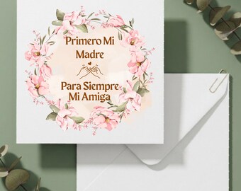 Tarjeta para el Día de las Madres – Diseño Floral con Mensaje Personalizable