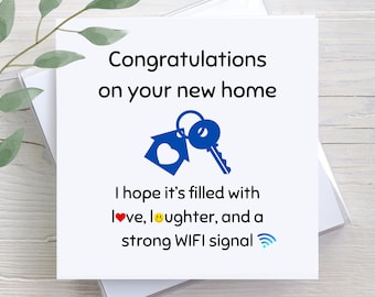 Funny New Home Card, Congratulations Card, Realtor Gift