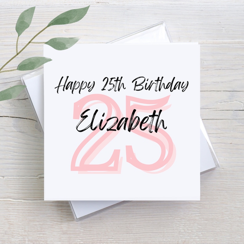 Personalized 25th Birthday Card, Custom Greeting Card - Etsy