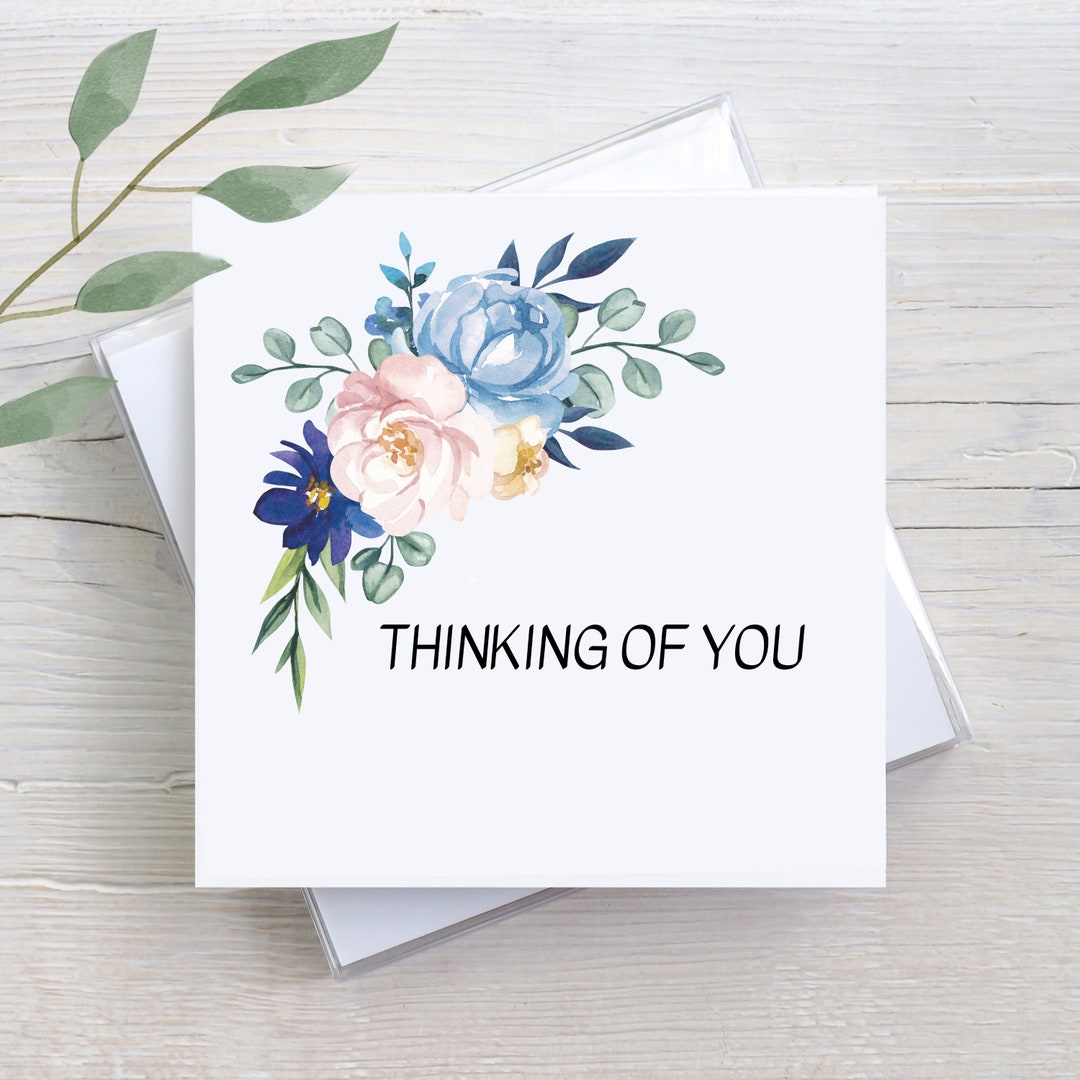 Personalized Thinking of You Card: Floral Sympathy Gift - Etsy