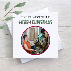 Christmas Card For Military Man, Military Gift For Her, Military Card For Husband, Custom Greeting Card, Custom Photo Card For Military Man