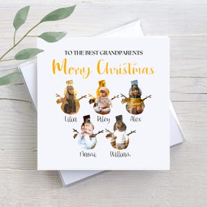 Christmas Family Photo Cards, Christmas Cards For Parents, Photo Cards For Parents, Custom Greeting Cards, Custom Card From Grandchildren