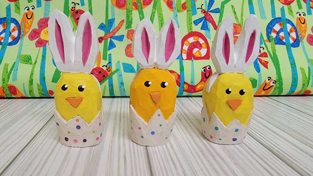 Hand Carved Wood Easter Chick Etsy