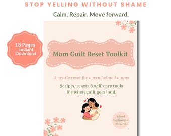 Mom Guilt Reset Toolkit | Overwhelmed Mom Self-Care Journal (Digital Download)