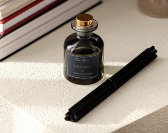 Euthymia Luxury Reed Diffuser - Highly Scented Reed Diffuser - Incredible Scent Throw - Long Lasting