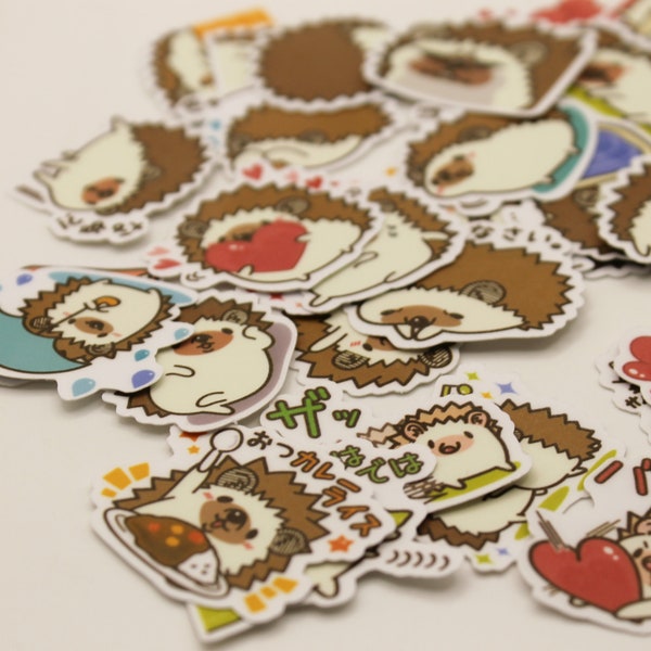 Playful Hedgehog Stickers SET of 15