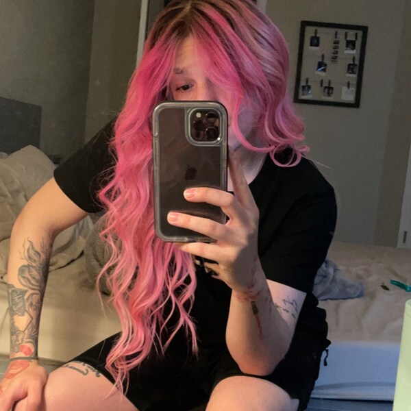 Pink Wig - Etsy