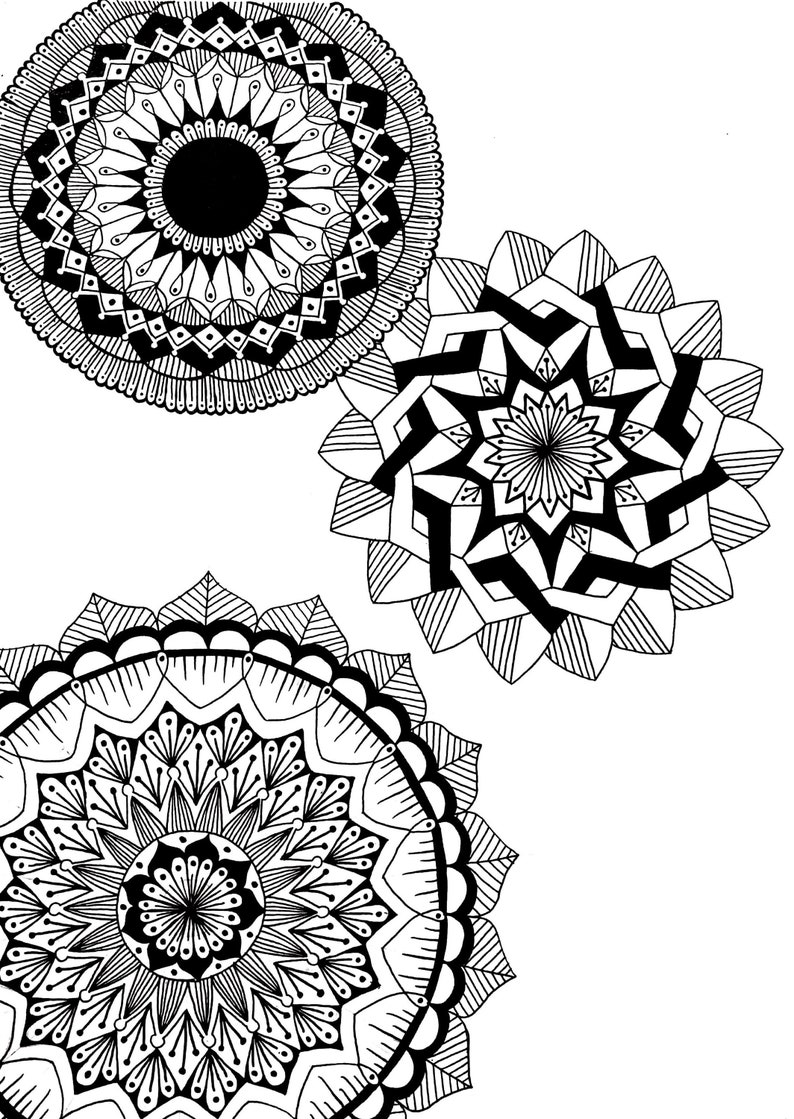 Beautiful Hand Drawn Mandala Art Print, Boho Home Decor, Minimalist