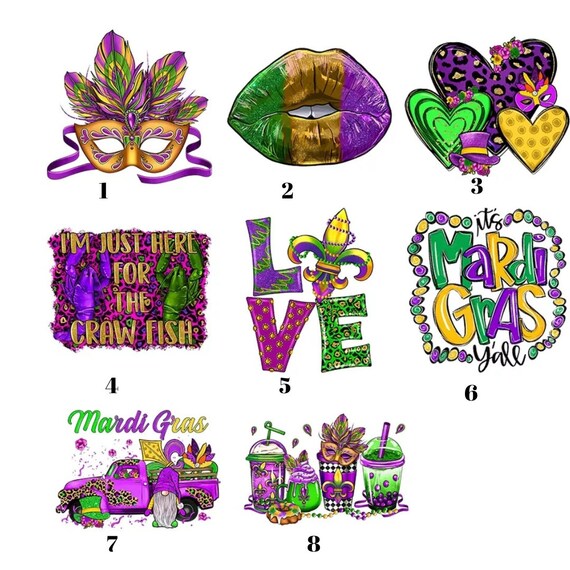 Mardi-Gras Patches On Clothes DIY Iron On Transfer For Clothing mardi gras  accessories Thermal Sticker On-Shirt Decals