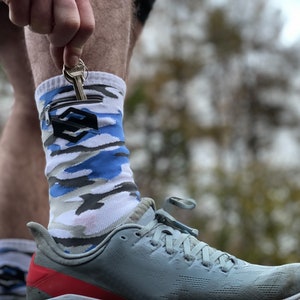 Sportsocke mit Reißverschlusstasche - Weiß