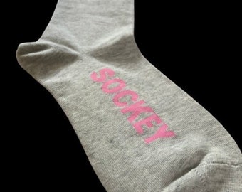 Zipped pocket sports sock-Grey and Pink