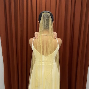 Gold sparkling bridal veil, gold shimmer wedding veil, gold sparkly bridal veil, gold sparkle wedding veil