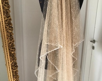 cappuccino wedding veil, cappuccino shimmer wedding veil, sparkly bridal veil, cappuccino sparkle wedding veil