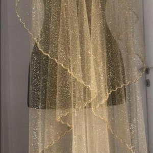gold sparkling wedding veil, gold shimmer wedding veil, sparkly bridal veil, gold sparkle wedding veil