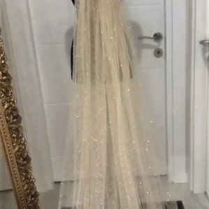 gold Sparkle bridal Veil, champagne color sparkly veil, gold shimmer wedding  veil, chapel veil, Fingertip veil, Wedding Veil, Cathedral