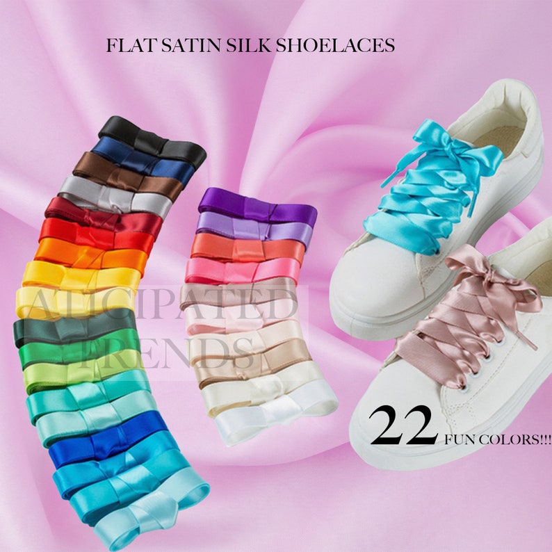 Colorful Satin Silk Ribbon Shoelaces Great for Weddings Gifts Etsy