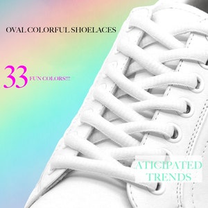 Oval Colorful Shoelaces Many AMAZING COLORS to Choose From We Ship Out Fast From The USA!!!!