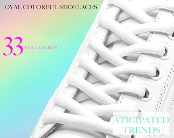 Oval Colorful Shoelaces Many AMAZING COLORS to Choose From We Ship Out Fast From The USA!!!!