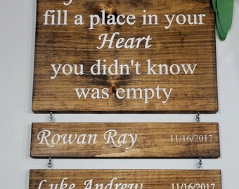 Engraved Grandchildren sign, personalized, grandchild, Grandma gift, Grandparent, engraved, Mom, Dad, Parents, birth date, Grandpa Gift, Add