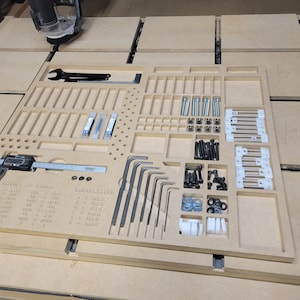 CNC Tool Orginazer for Onefinity, Digital Download, SVG, G Code, Router Bit Storage Tray, Tool Holder, project files, wood,