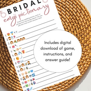 Bridal Emoji Pictionary Bridal Shower Game