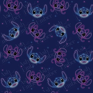 Glow Sitch and Angel Inspired Seamless Pattern