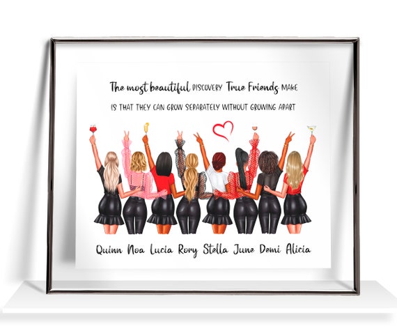 Personalised Best Friend Gifts 5 Best Friends Print Gift for Her  Personalized Gift Five Best Friends Picture Birthday Gifts Sisters Gift -   Finland