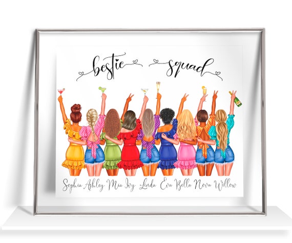 Group Friends Print Best Friend Gift Bestie Gifts 