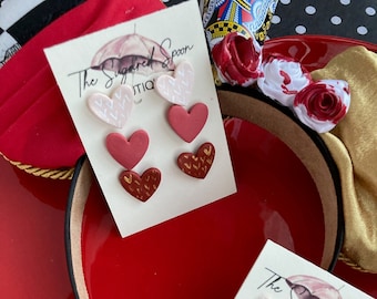 Clay Heart Earrings | Valentine Earrings | Heart Posts