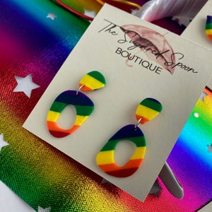 Rainbow Dangle Posts | Pride Earrings | Ally Accessories