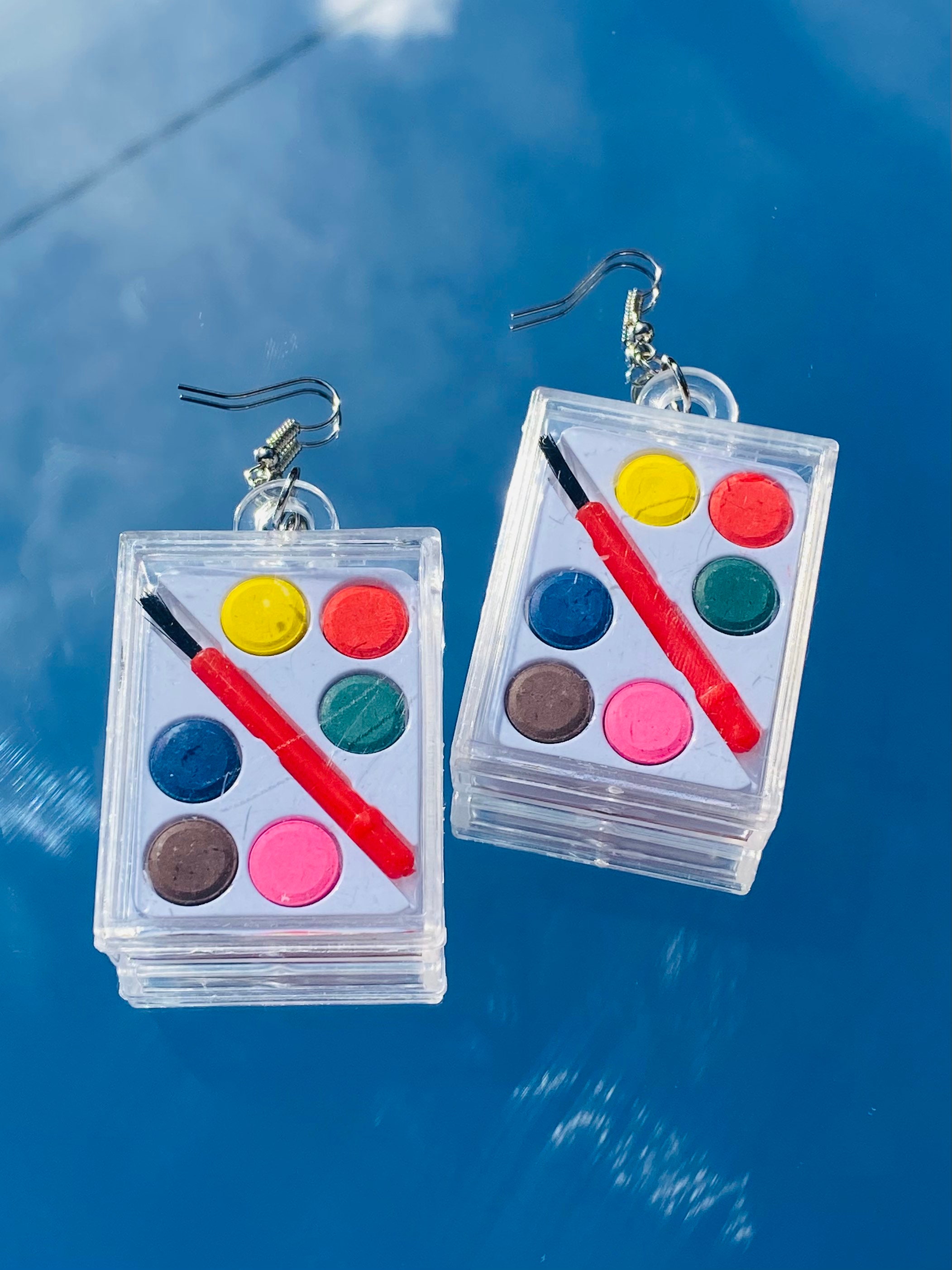 Watercolor Paint Palette Earrings 