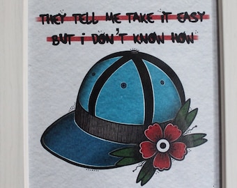 Rally Cap van The Story So Far Inspired Print | Traditionele stijl | 8"x10" Cardstock