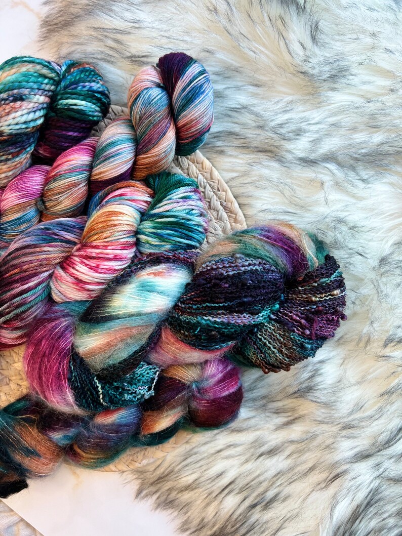 Ready To SHIP, Hand Dyed Yarn , SLAY, Winter Holiday Yarn, Christmas, Gift For Knitter, Gift For Christmas, Crochet Gift, image 3