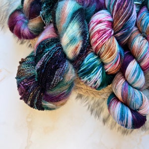 Ready To SHIP, Hand Dyed Yarn , SLAY, Winter Holiday Yarn, Christmas, Gift For Knitter, Gift For Christmas, Crochet Gift, image 1