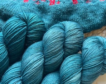 Teal Time - Jewelled Tonal, Semi Solid, Hand Dyed Yarn, Gift for knitter - Dye To Order.