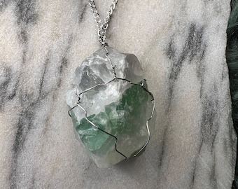 Fluorite Crystal Necklace - Raw Stone