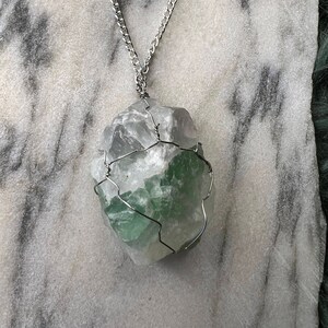 Fluorite Crystal Necklace - Raw Stone