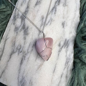 Rose Quartz Crystal Necklace - Tumbled Stone
