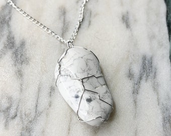 Howlite Crystal Necklace - Tumbled Stone