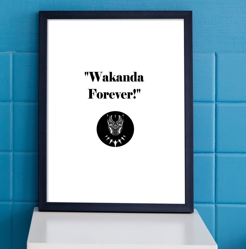 Black Panther Wakanda Forever Quote Print marvel MCU Etsy