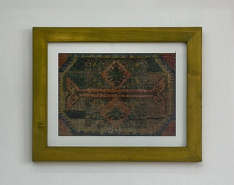 Tappeto turco tessuto a mano: decorazione da parete con cornice vintage