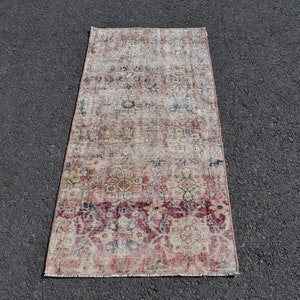 2x5 Vintage Rug,Hand Made Wool Rug,Small Runner Rug,2&#39;13x4&#39;49 Feet,2x5 Faded Rug,Turkish Rug 2x5,2x5 Oushak Rug,Boho Rug 2x5,Decor Rug 2x5
