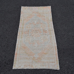 2x5 Vintage Oushak Rug: Small Turkish Wool Rug