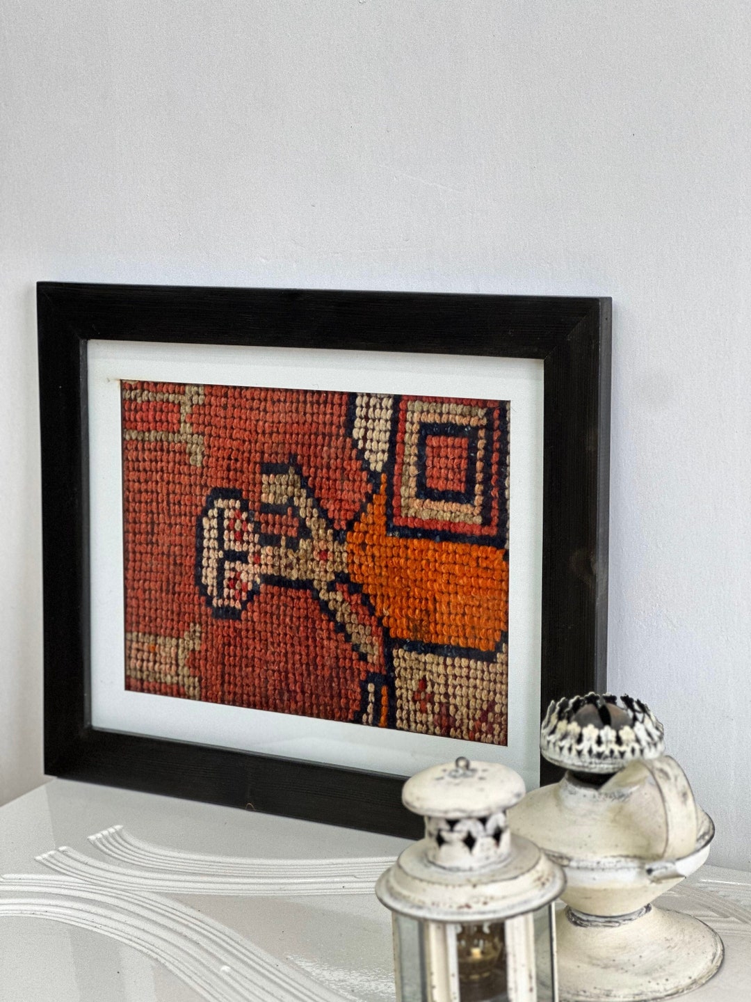 Black Wooden Framed Wall Decor, Farmhouse Wall Art, Hand Made Framed